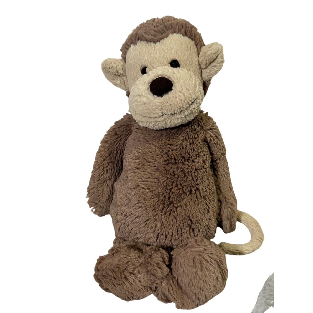 Jellycat London Bashful Monkey Brown Medium 12” RETIRED Plush Stuffed Animal